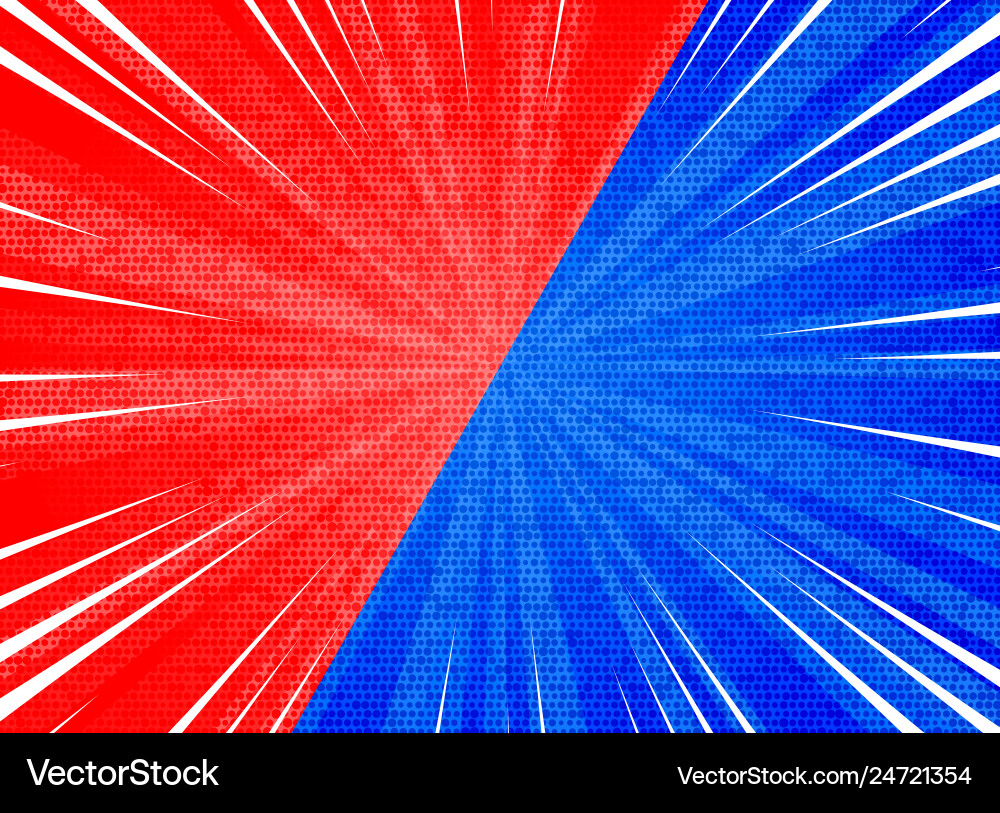 Abstract sun burst contrast red blue colors Abstract sun burst contrast red blue colors vector image