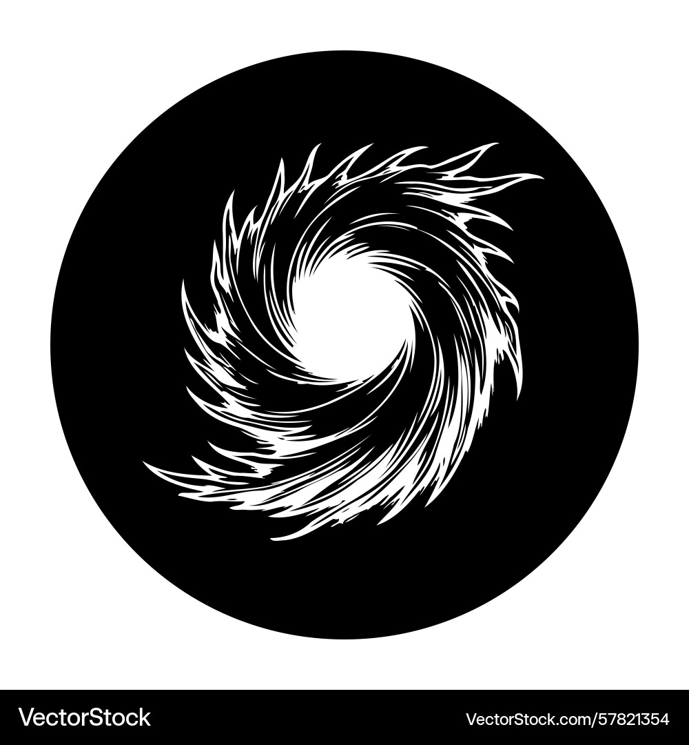 Abstract swirling vortex with a circular frame Vector Image