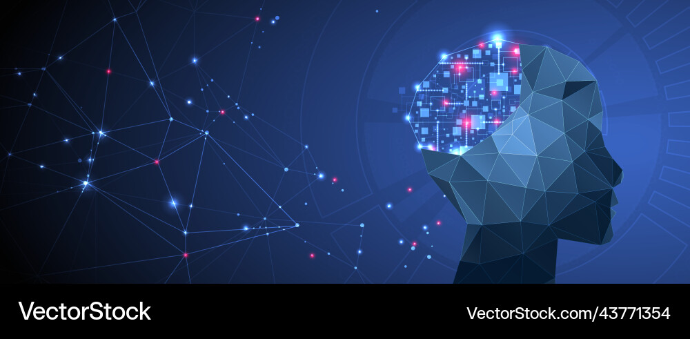 Artificial intelligence concept creative brain Vector Image
