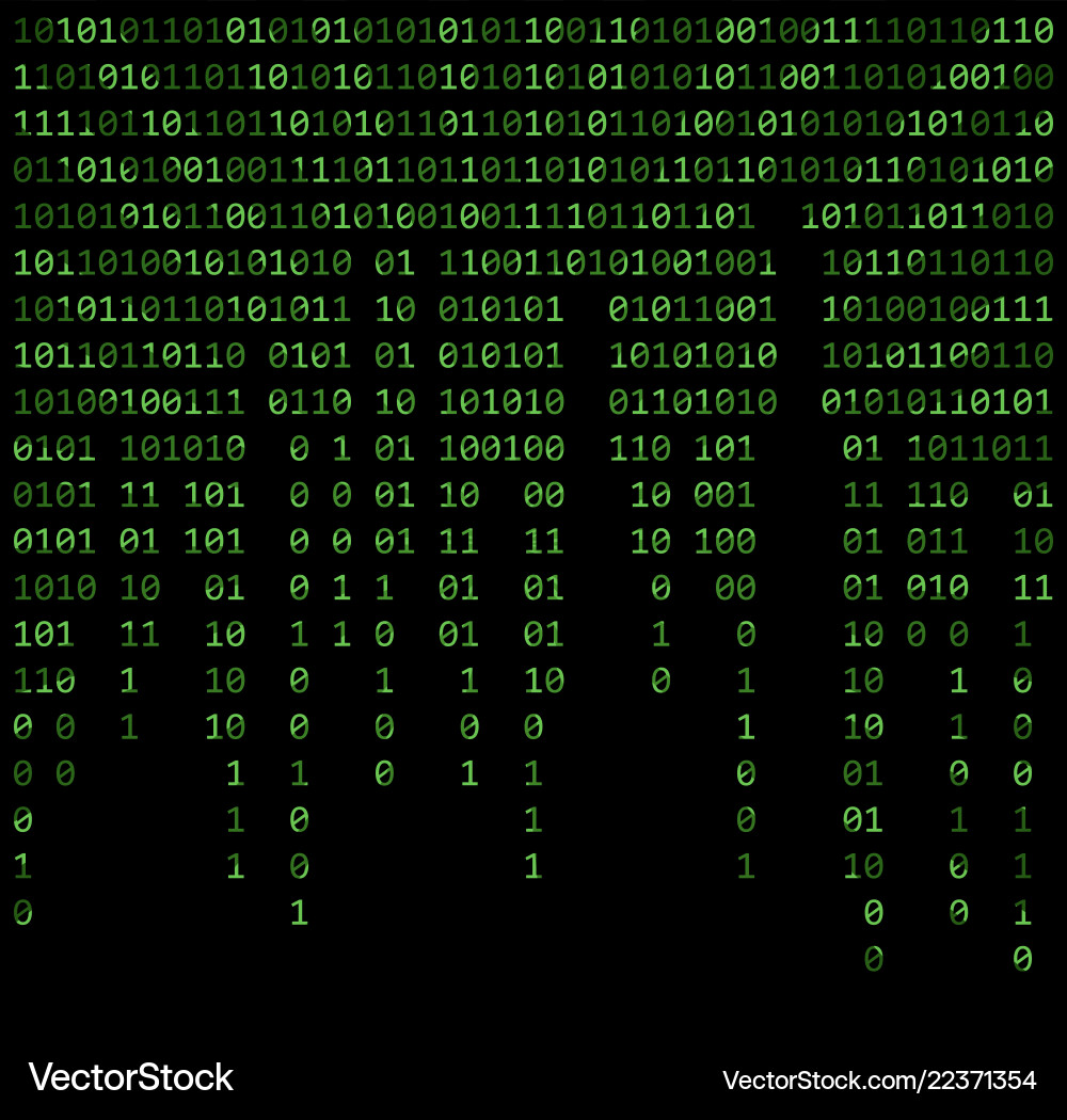 Binary code zero one matrix green background Binary code zero one matrix green background vector image