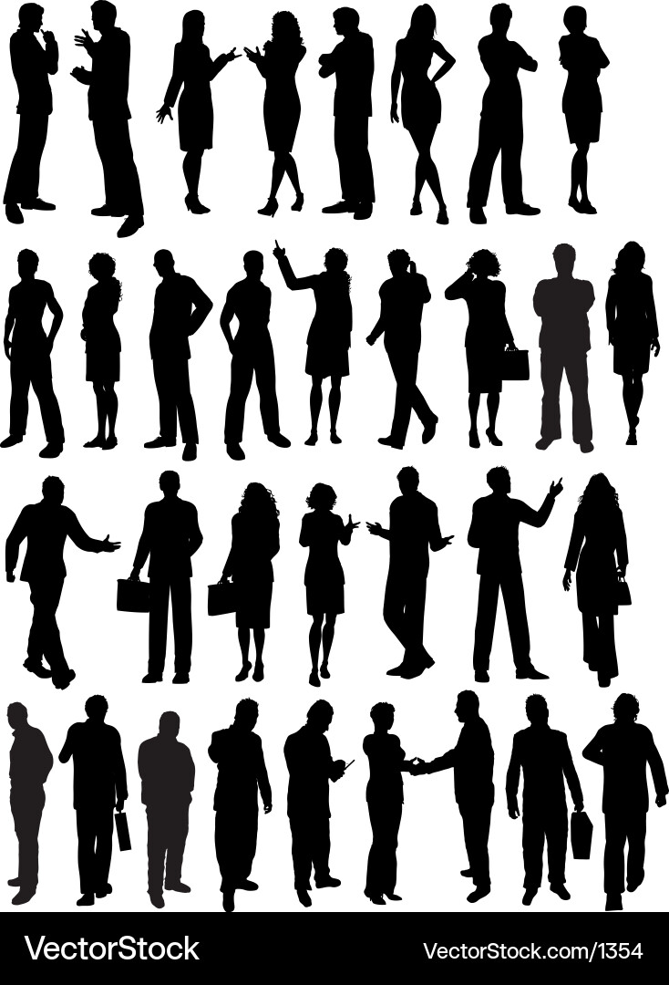 Business People Silhouettes - Diverse Professional vector image