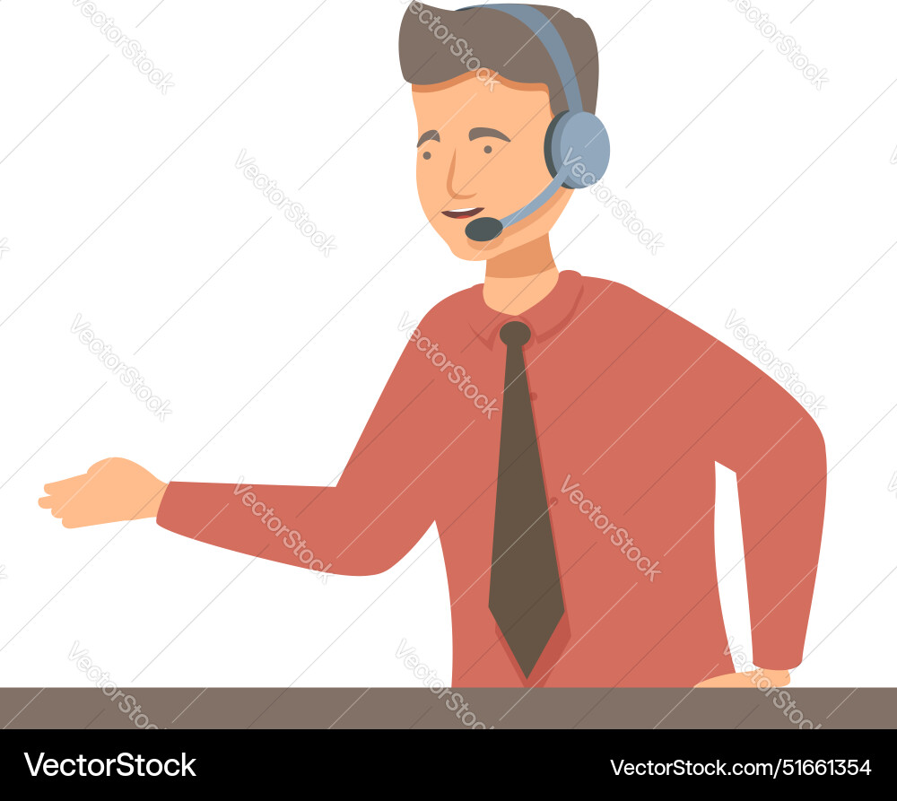 Call center operator is explaining something Call center operator is explaining something vector image