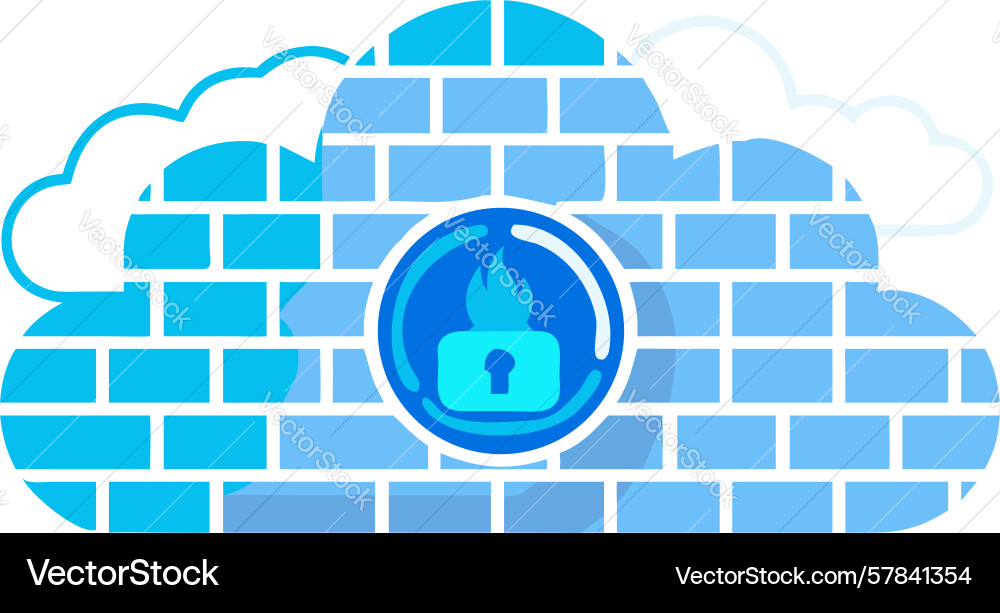 Cloud data encryption secure digital storage vector image