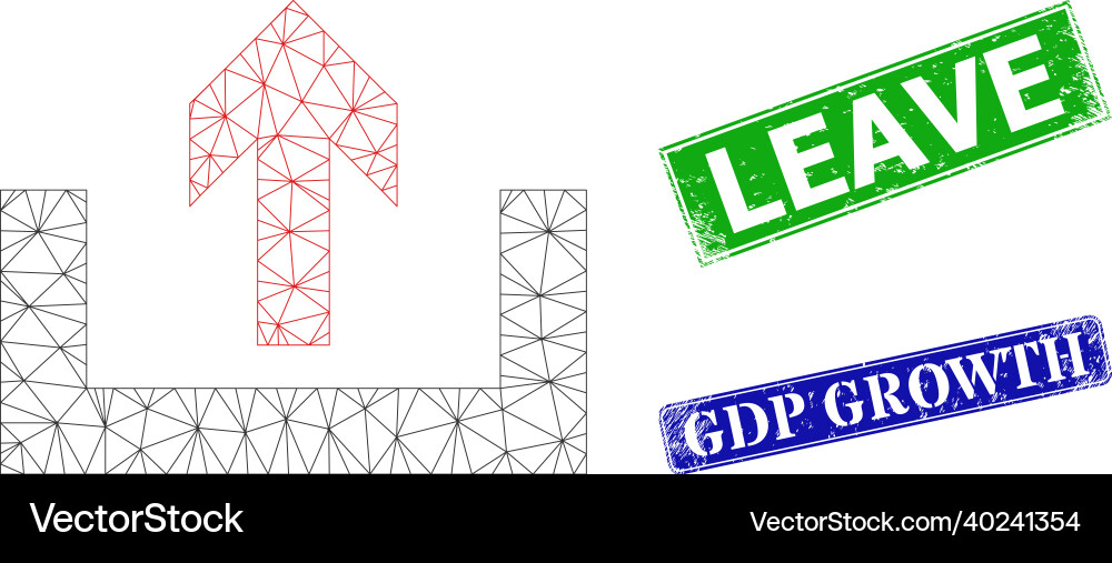 Distress leave badges and triangular mesh upload Vector Image