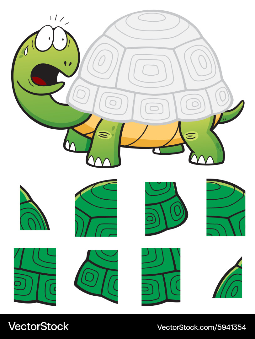 Educational Turtle Puzzle Game Royalty Free Vector Image