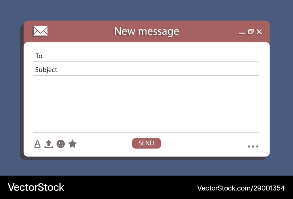 Email interface banner for browser message blank vector image