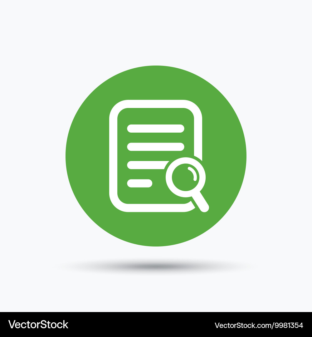 File search icon document page with magnifier vector image