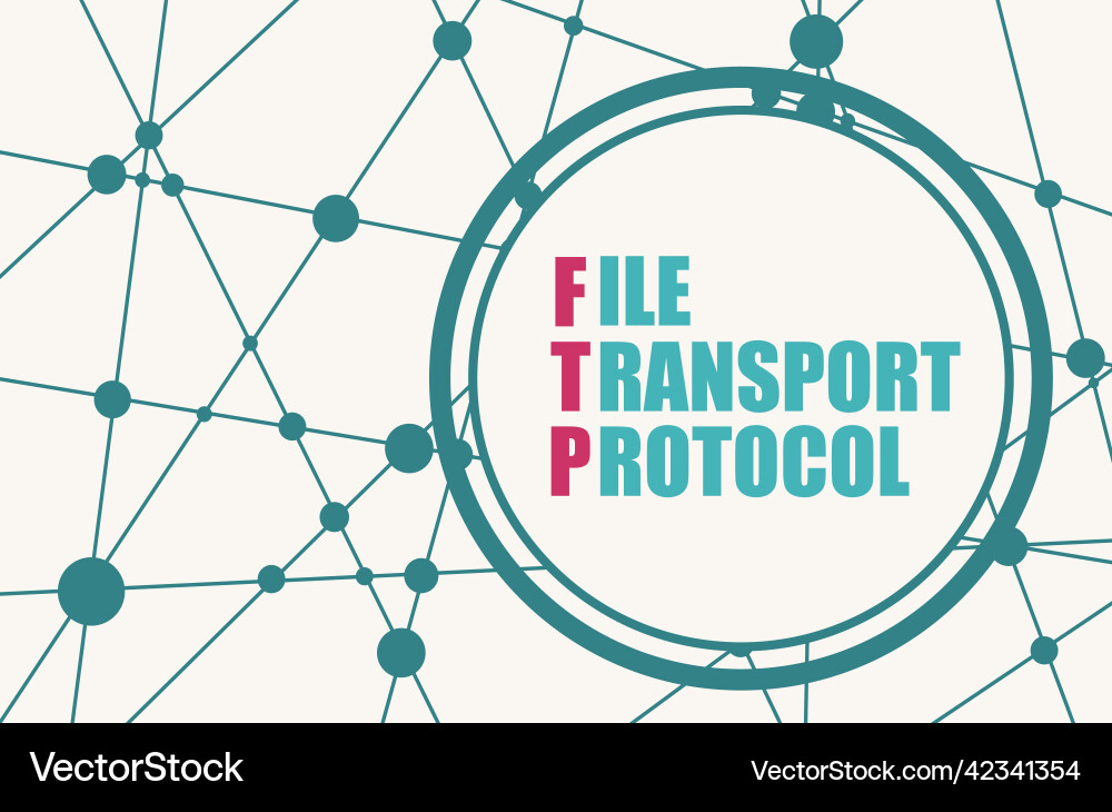 Ftp - file transfer protocol acronym in circle Ftp - file transfer protocol acronym in circle vector image