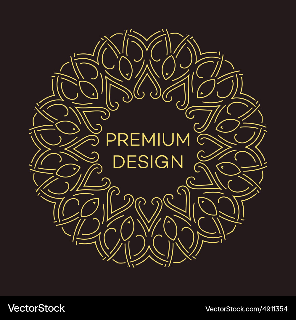 Geometric frame in mono line style vector image