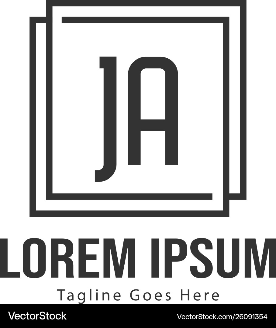 Initial ja logo template with modern frame Vector Image