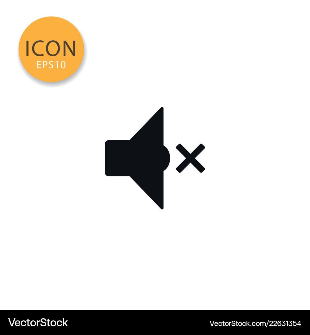 Mut-Audio-Lautsprecher-Symbol isoliert flachen Stil Mut-Audio-Lautsprecher-Symbol isoliert flachen Stil vektorbild