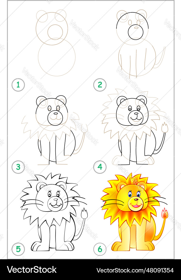 Page shows how to learn step by draw Page shows how to learn step by draw vector image