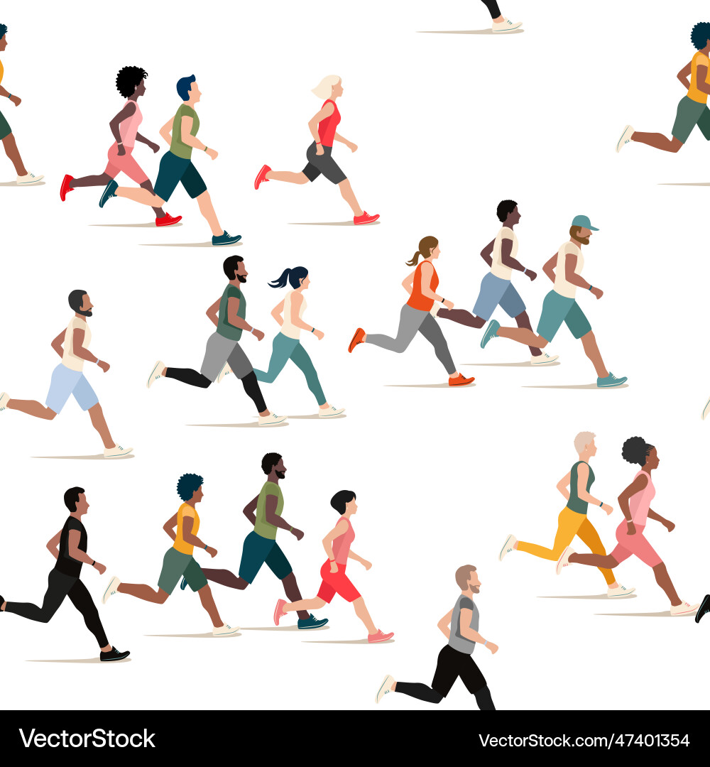 People running seamless pattern People running seamless pattern vector image