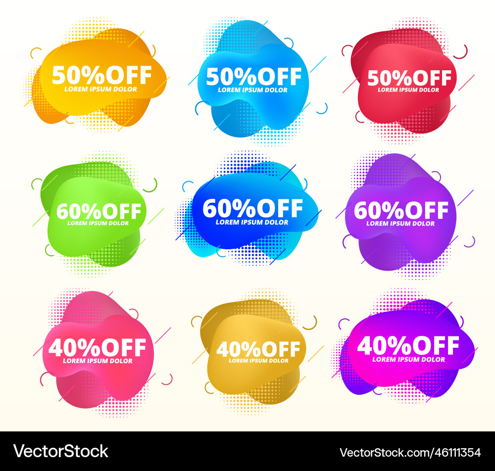 Sale banner set abstract modern bright graphic Sale banner set abstract modern bright graphic vector image