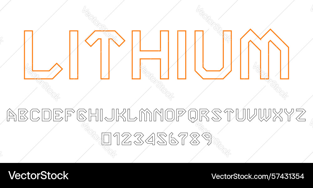 Set of alphabets font letters and numbers vector image