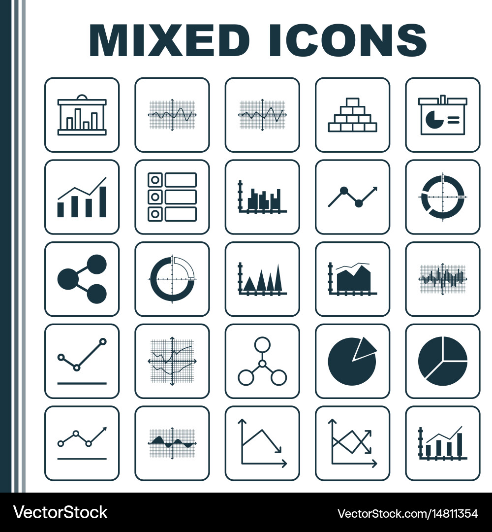 Set of graphs diagrams and statistics icons vector image