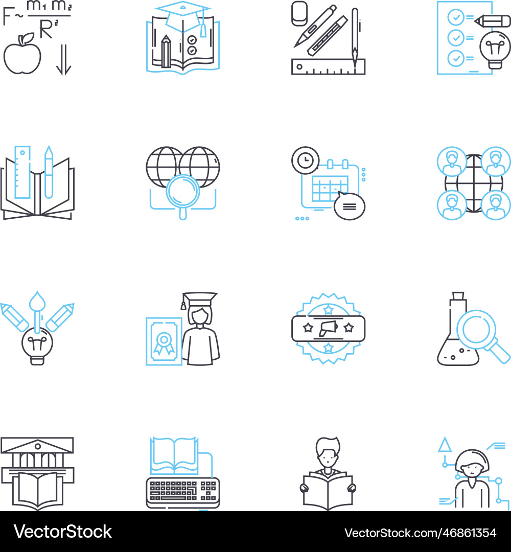 Skill-building linear icons set development Skill-building linear icons set development vector image