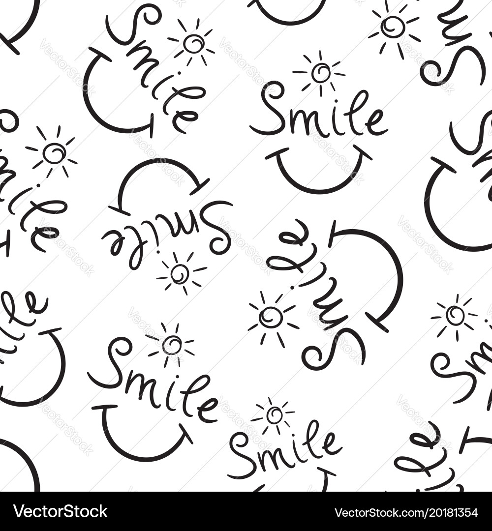 Smile text seamless pattern background business vector image