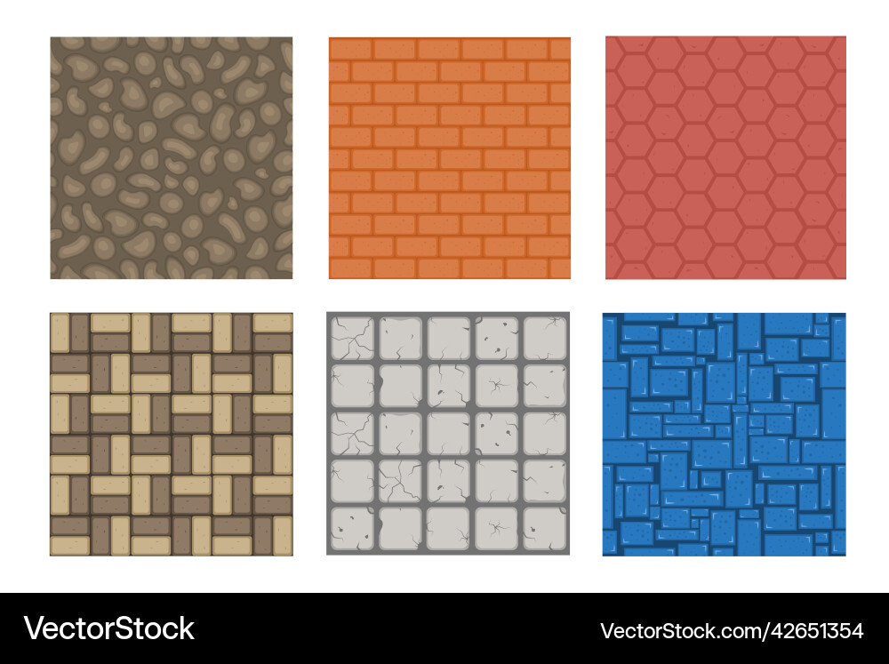 Stone Ground Textures - Game Patterns vector image