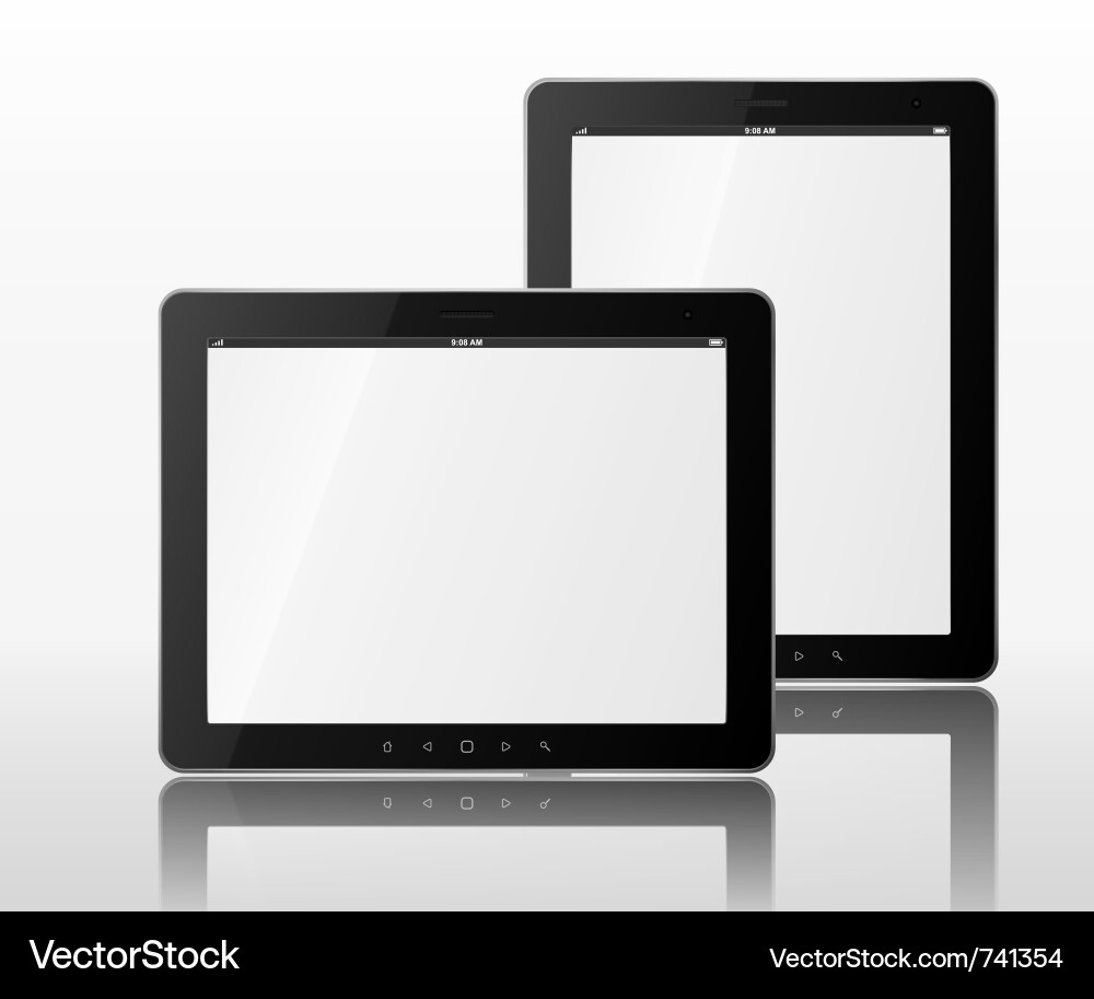 Two tablet computers Vector Image