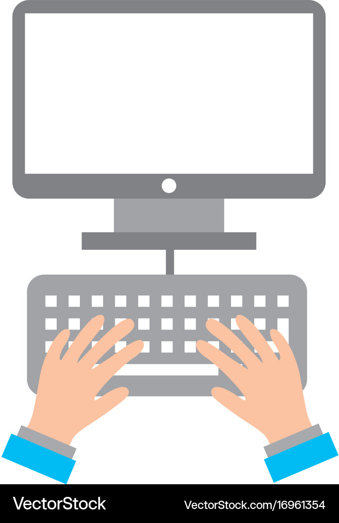 User with desktop isolated icon vector image