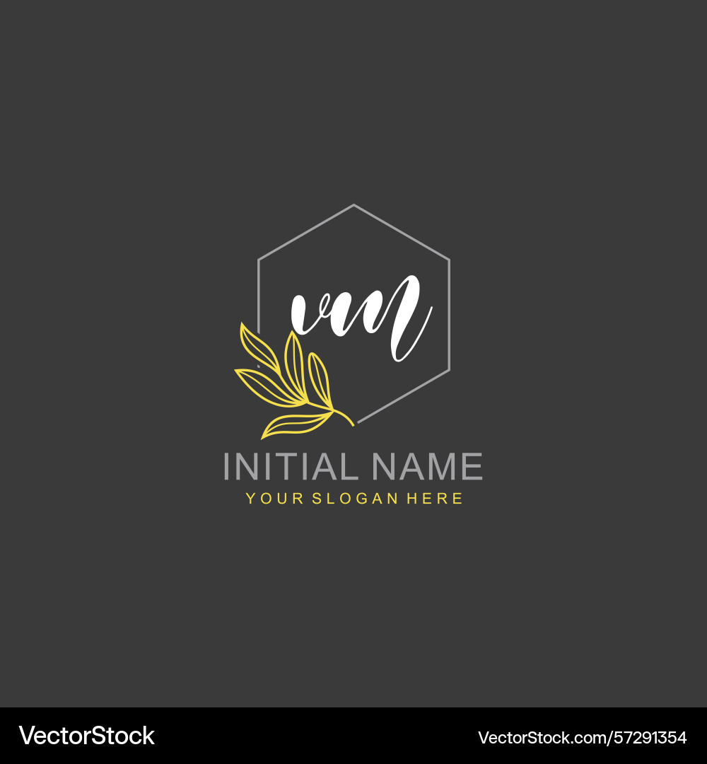 Vm initial logo templates with botanical elements Vector Image