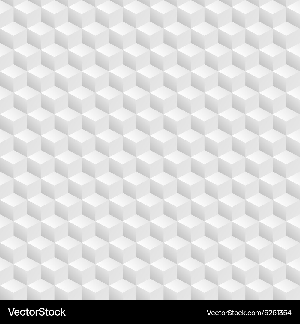 White Cube Seamless Pattern Vector Image