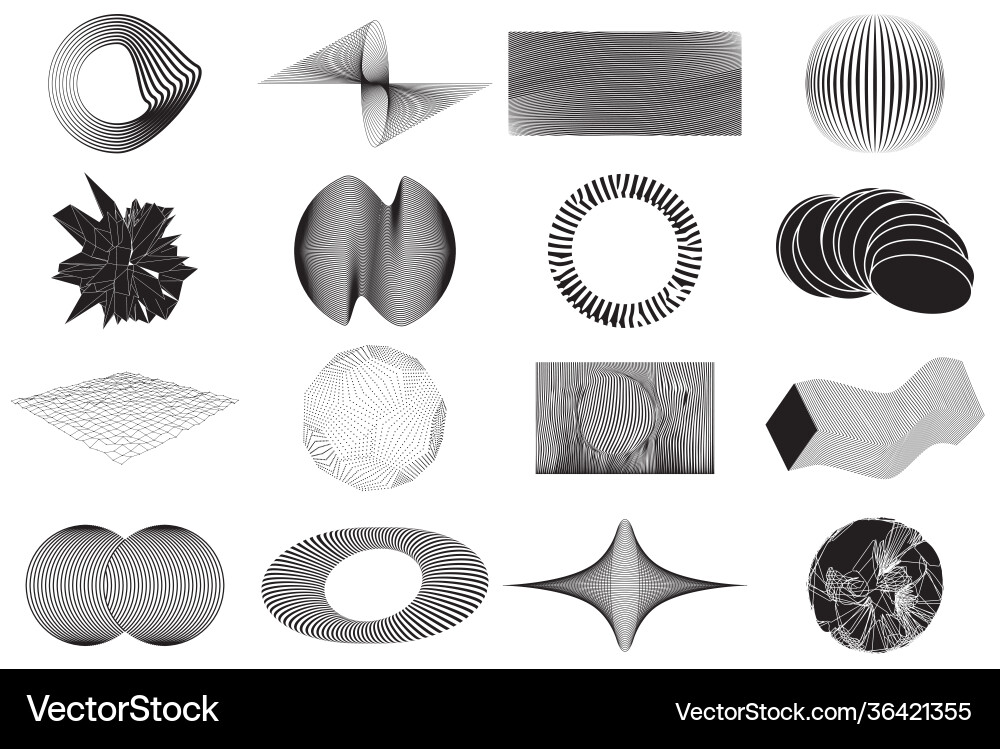 Abstract geometric shapes set transition effect vector image