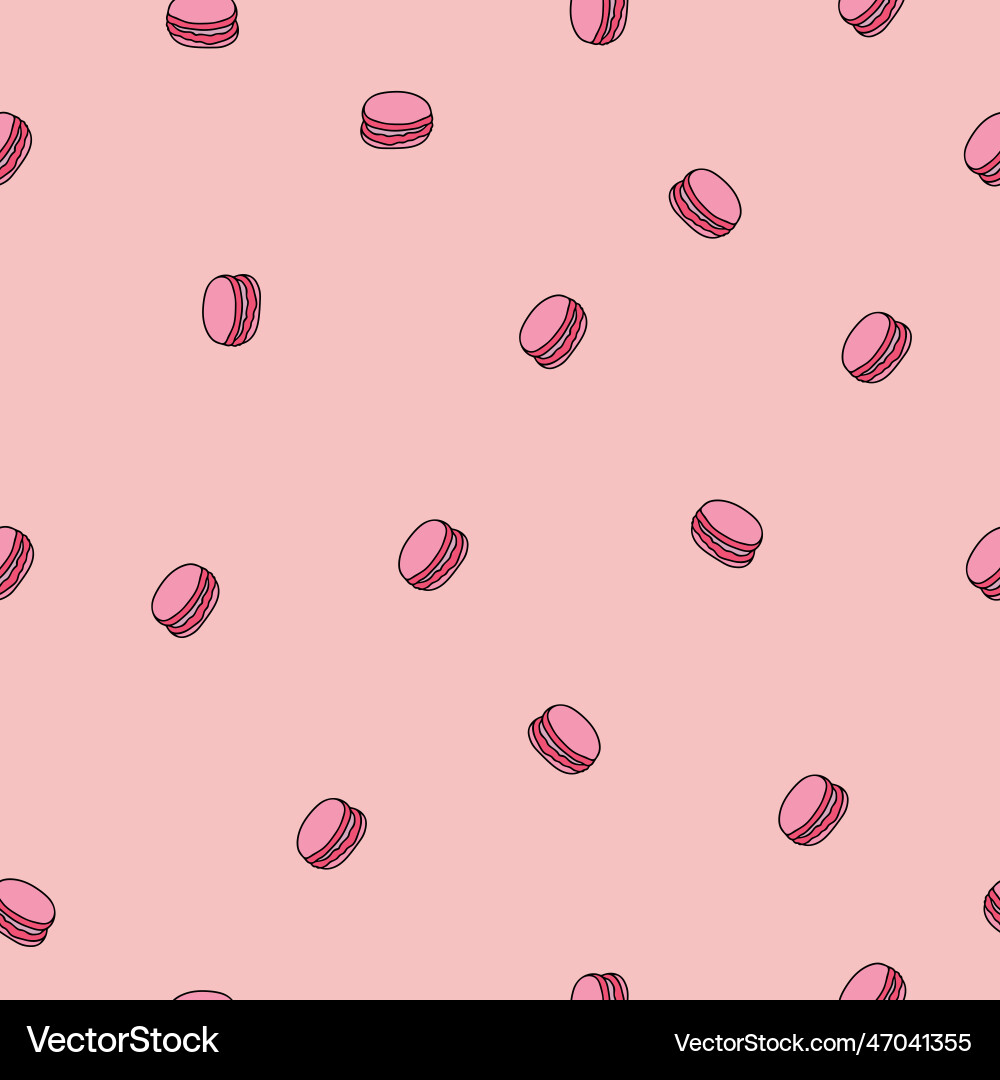Abstract pink macarons repeating pattern Vector Image