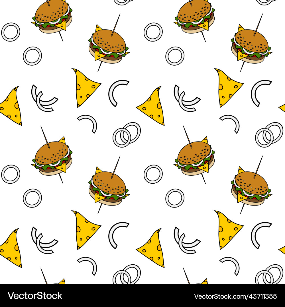 An endless pattern with elements of fast food An endless pattern with elements of fast food vector image