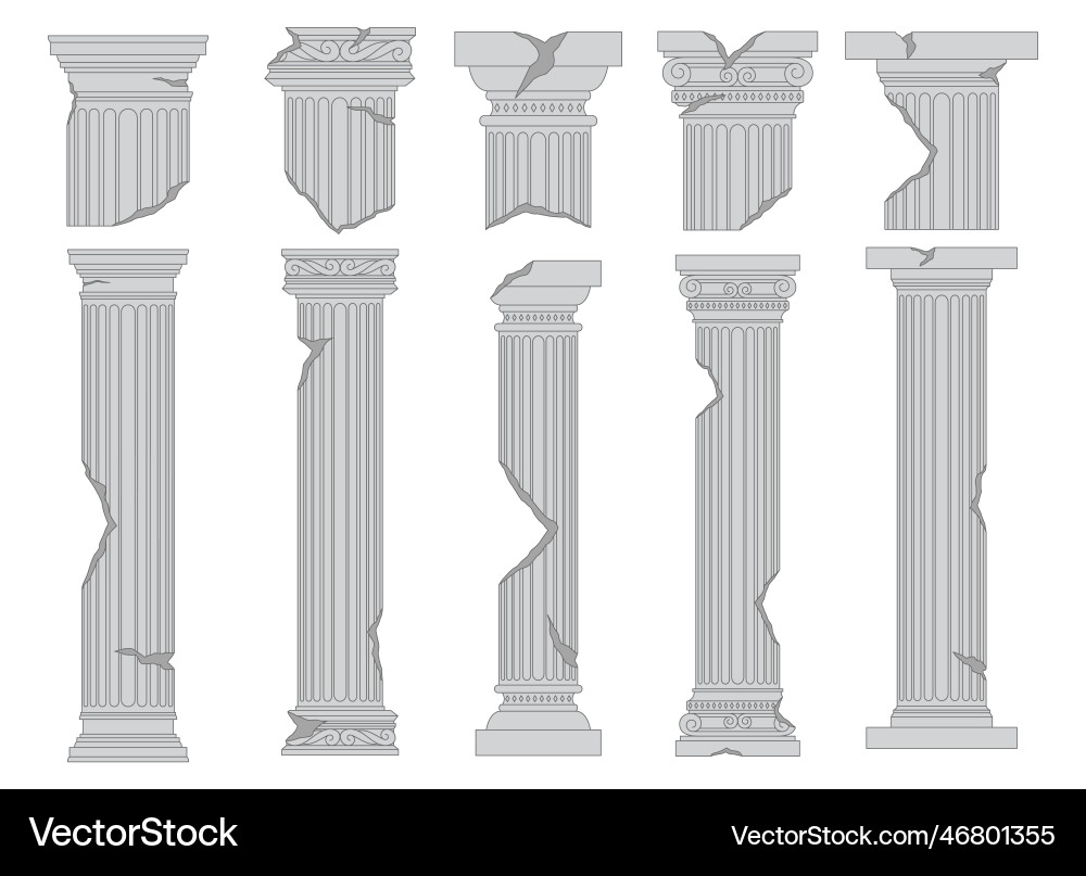 Ancient columns design isolated on background Vector Image