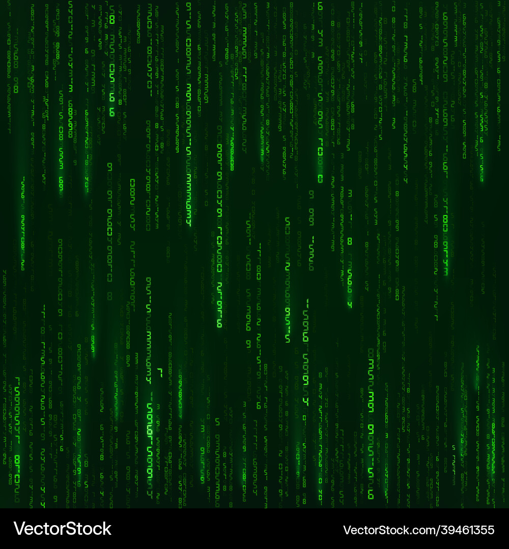 Background in a matrix style green random numbers Background in a matrix style green random numbers vector image