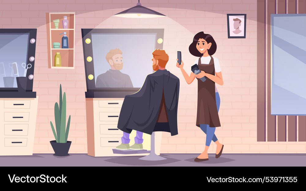 Barbershop Innenraum des Schönheitssalon Frisur Barbershop Innenraum des Schönheitssalon Frisur vektorbild