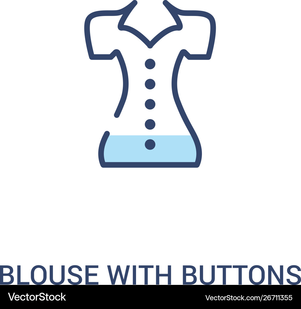 Blouse with buttons concept 2 colored icon simple Blouse with buttons concept 2 colored icon simple Vector Image