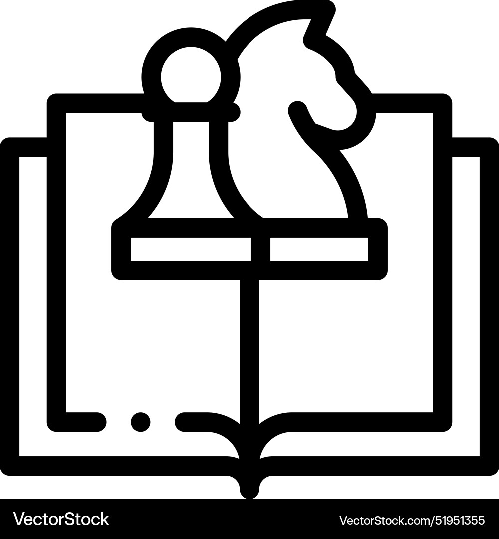 Chess game icon thin linear style design isolated Chess game icon thin linear style design isolated vector image
