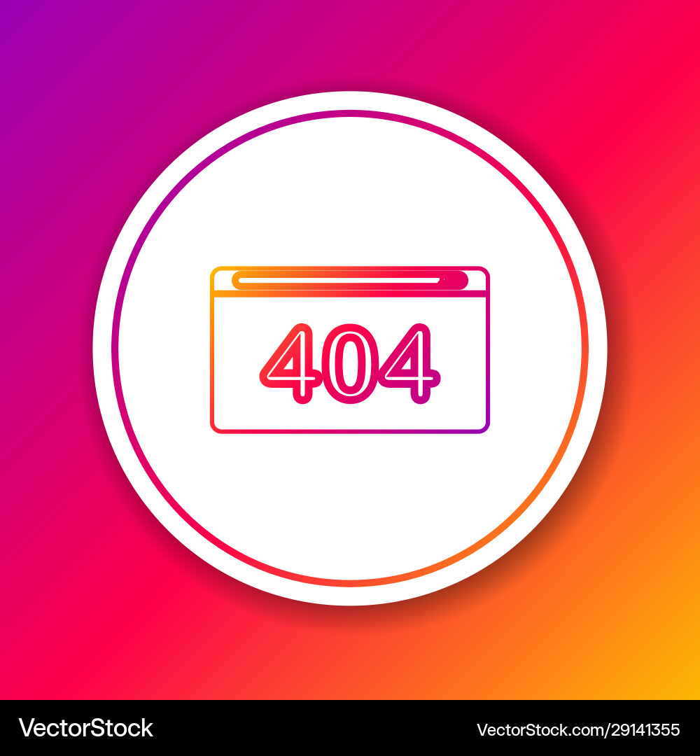 Color line page with a 404 error icon isolated Color line page with a 404 error icon isolated Vector Image