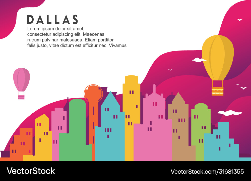 Dallas texas city building cityscape skyline vector image