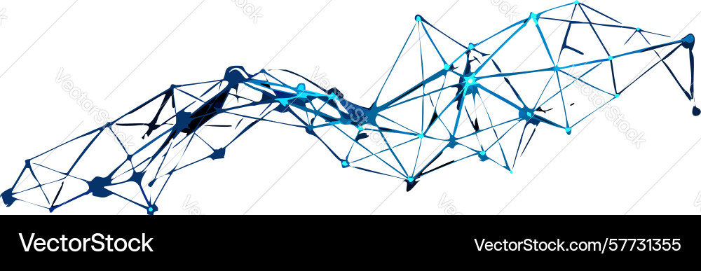 Dispersed digital network abstract particle vector image