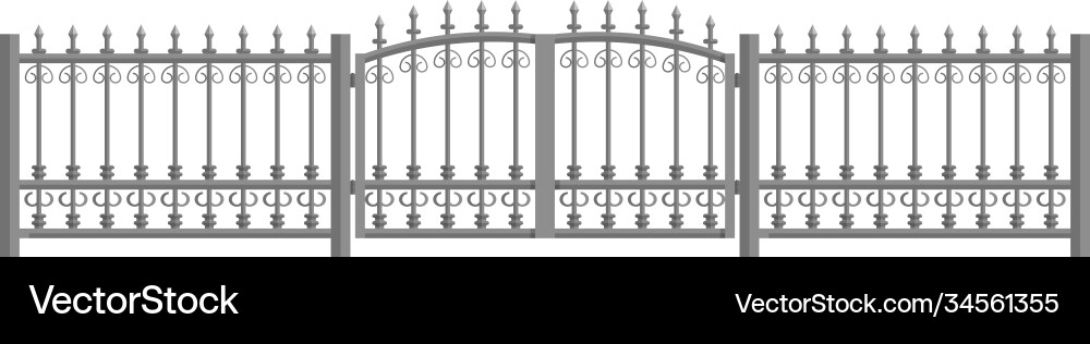 Fence mit geschmiedetem Metall Fence mit geschmiedetem Metall vektorbild