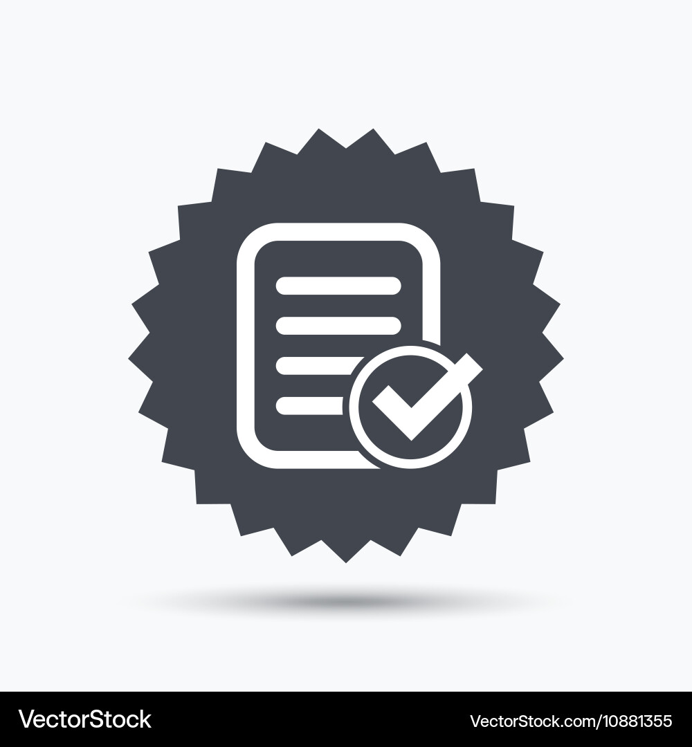 File selected icon document page with check Vector Image