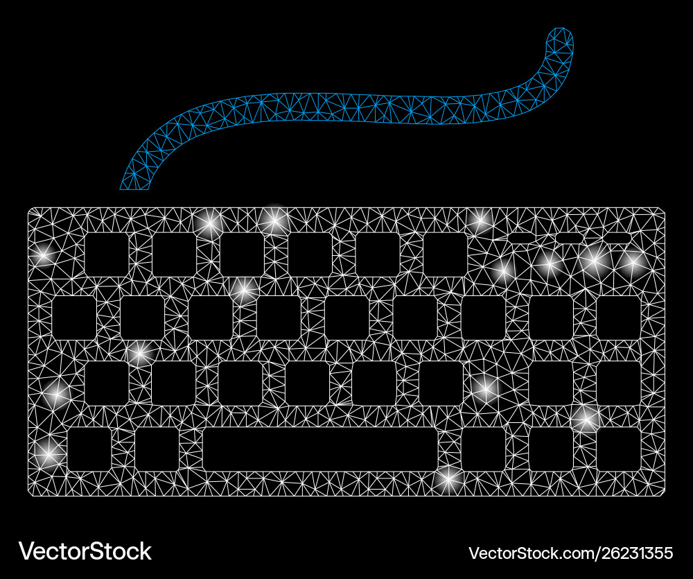 Flare mesh network computer keyboard with Flare mesh network computer keyboard with vector image