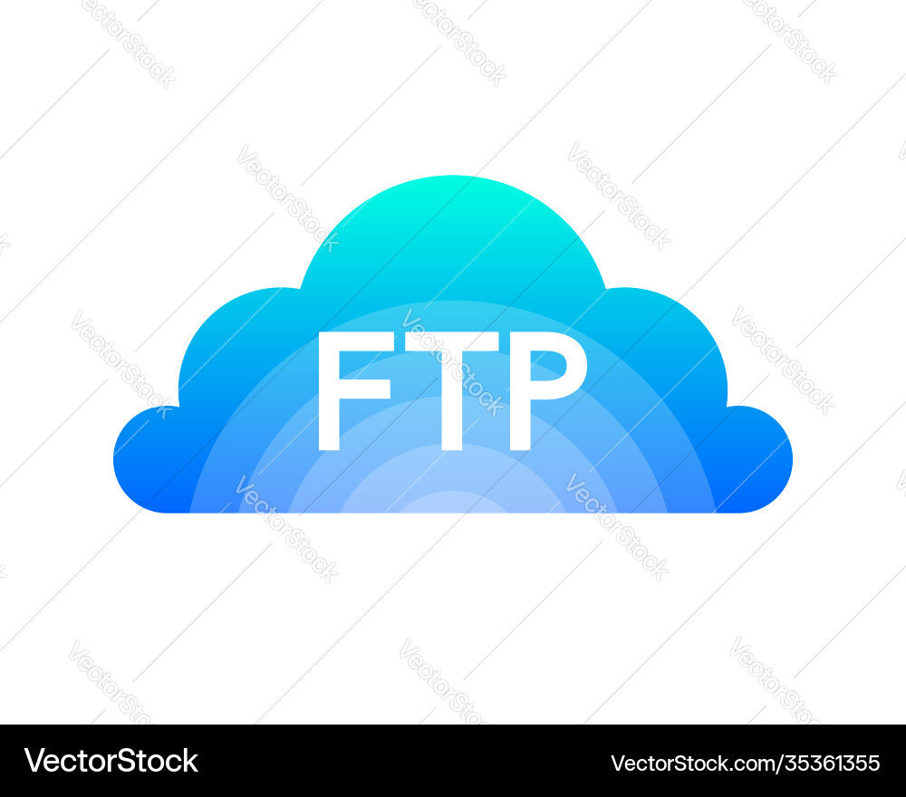 Flat web banner with ftp application interface Flat web banner with ftp application interface vector image