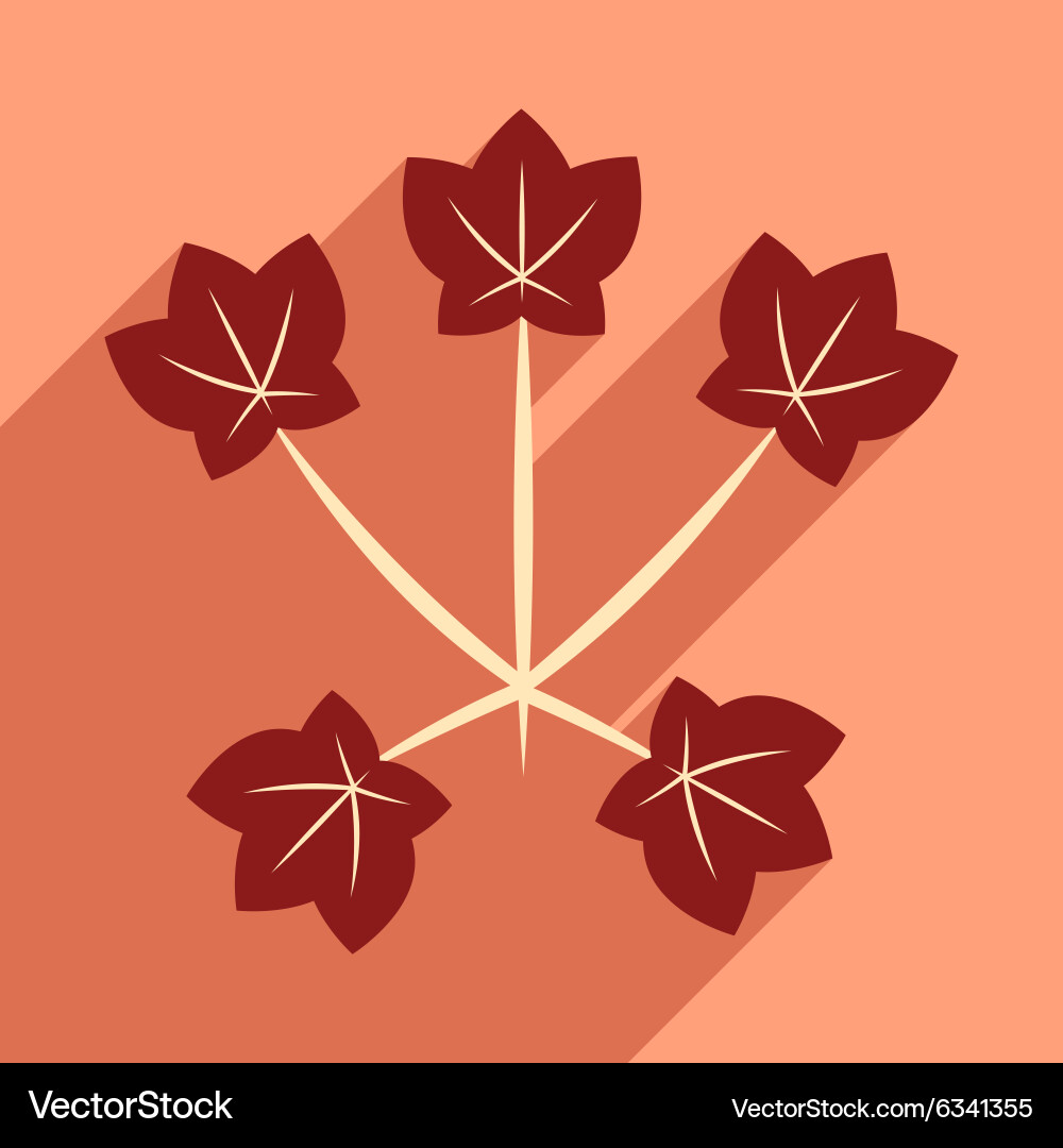 Flat with shadow icon and mobile application maple vector image