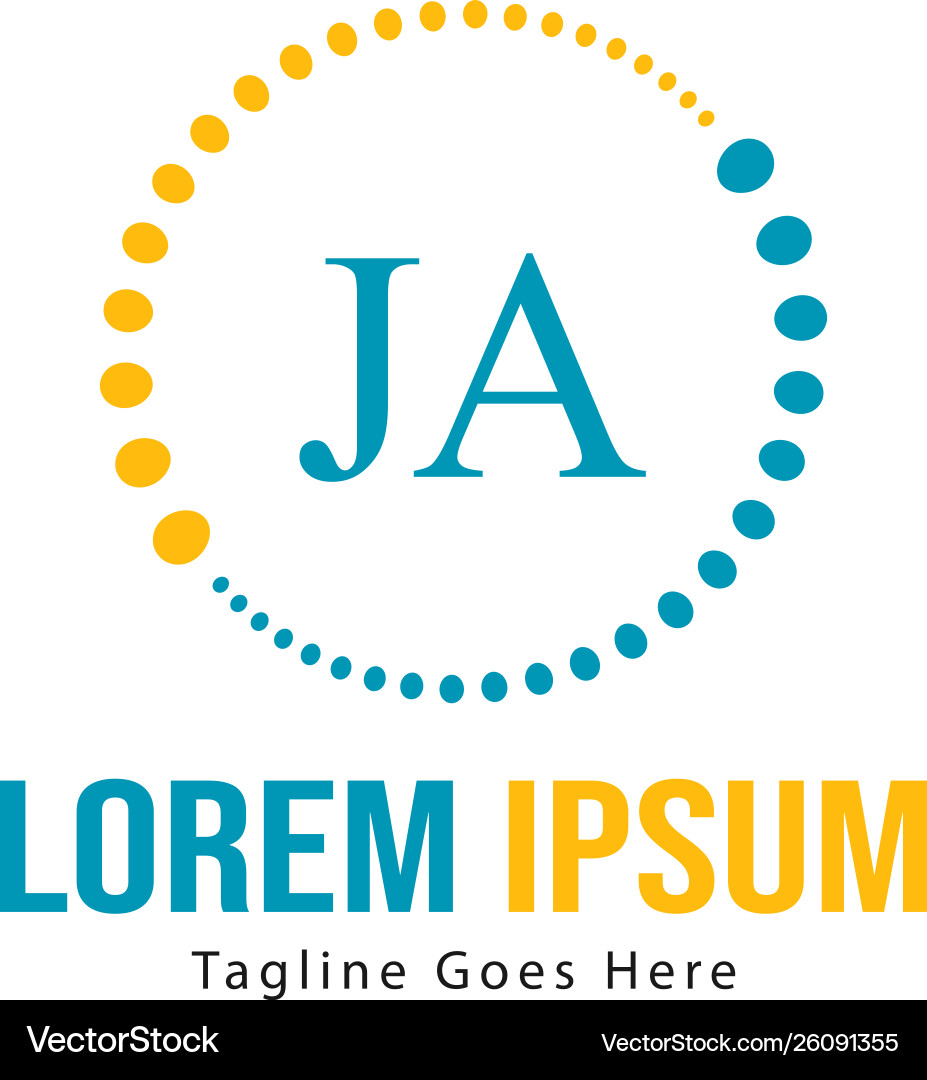 Initial ja logo template with modern frame Vector Image