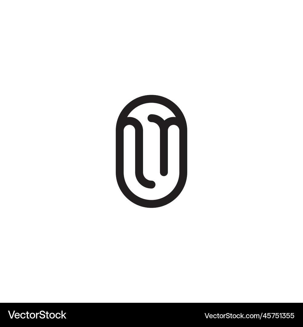 Nn line simple round initial concept with high vector image