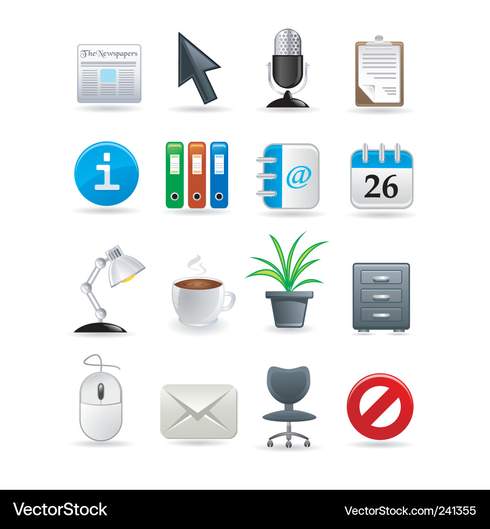 Office Icon Collection Vector Image