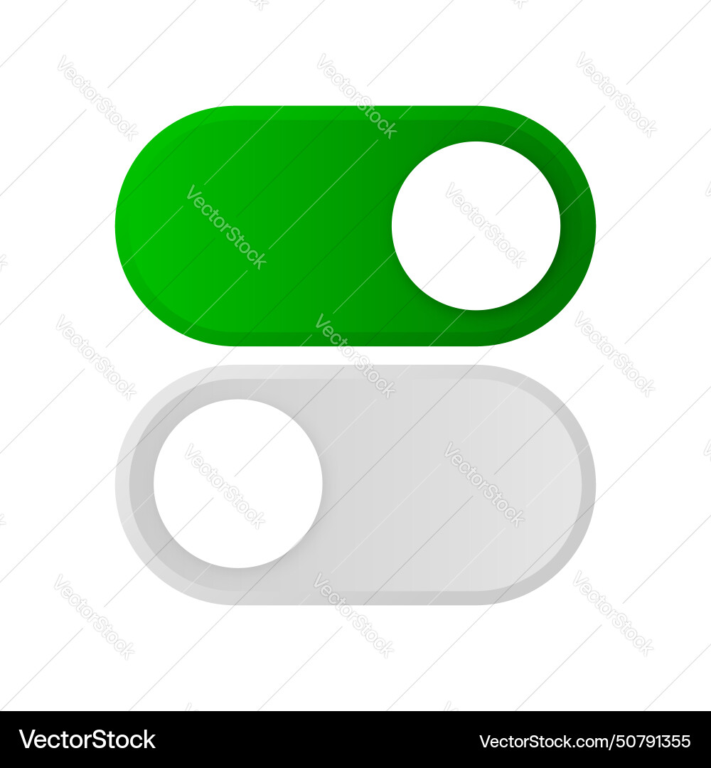 On and off toggle switch buttons modern user On and off toggle switch buttons modern user vector image