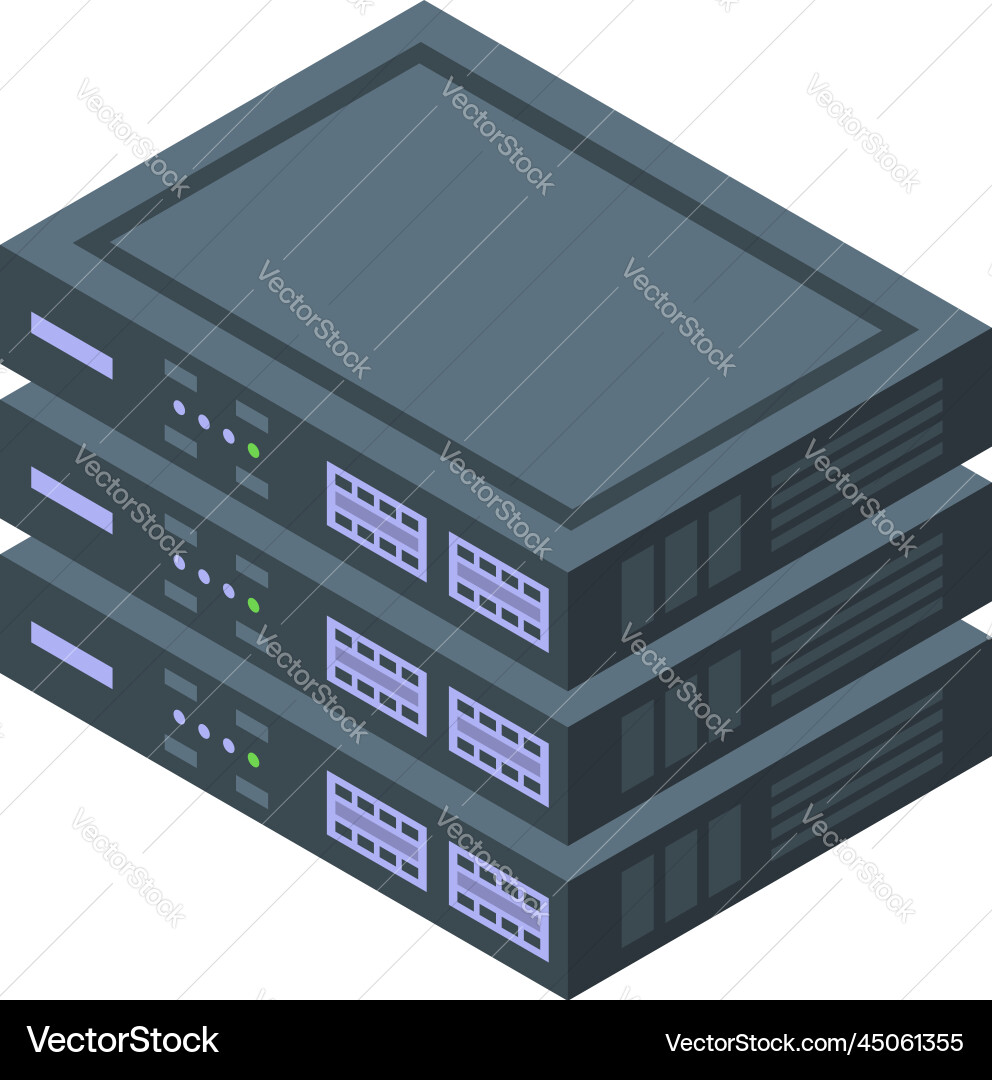 Server vpn icon isometric secure computer vector image