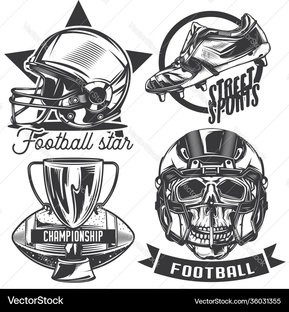 Set football emblems labels badges logos Set football emblems labels badges logos vector image