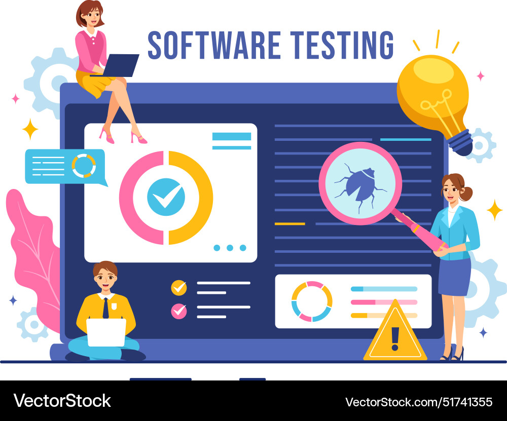 Softwaretests mit Anwendung Vektorbild